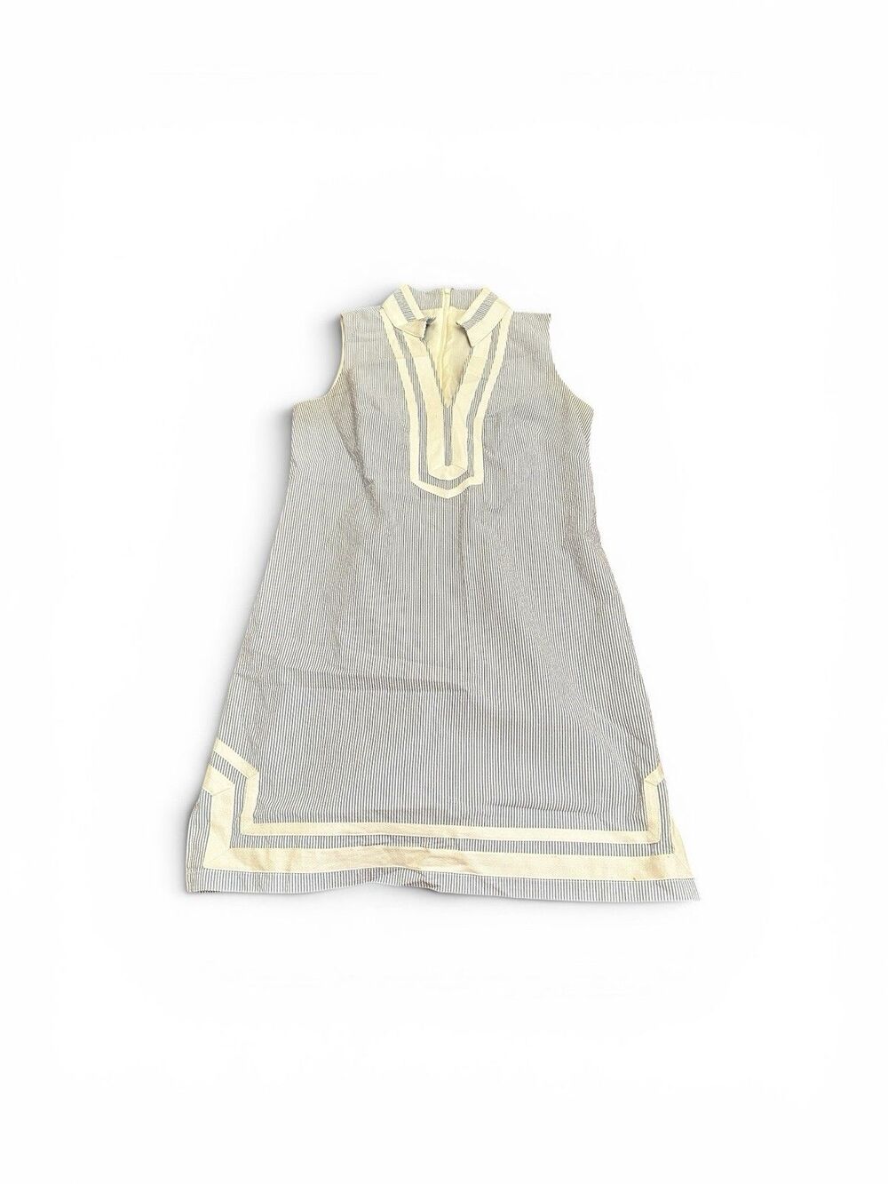 ELIZA J Blue Stripe Sleeveless Shift Mini Dress In White Sky Size 6